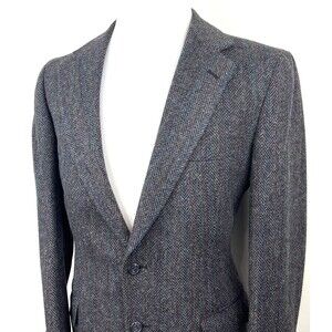 Vtg Polo University Club Ralph Lauren Mens 41 Tweed Sport Coat Herringbone Brown